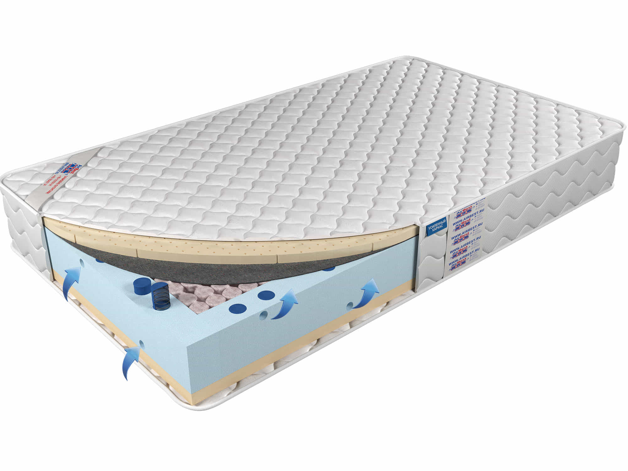 

Матрас Airbest Better s1000 160x195x24, Белый, Матрас Airbest Better s1000