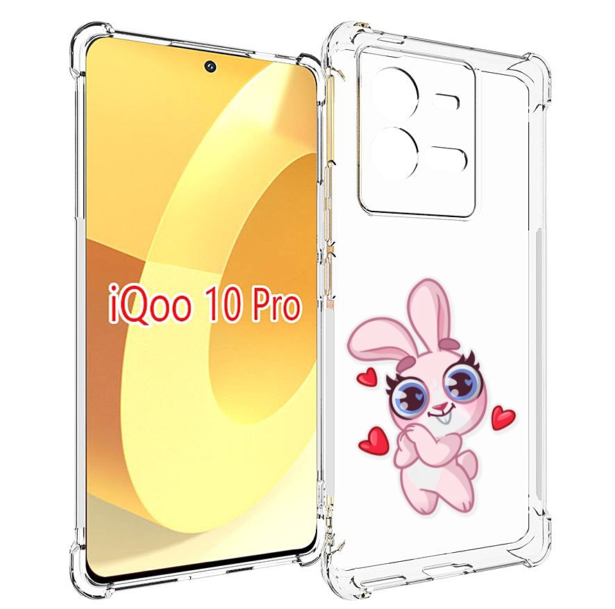 

Чехол MyPads розовый-зайченок для Vivo iQOO 10 Pro, Прозрачный, Tocco