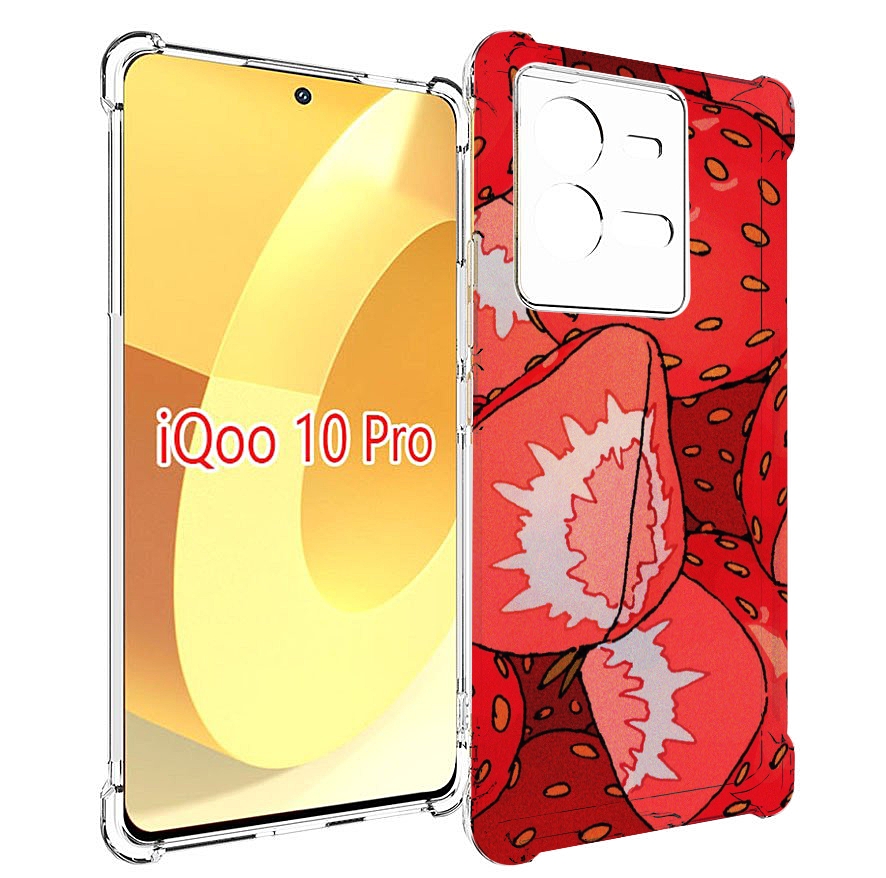 

Чехол MyPads рисованная-клубника для Vivo iQOO 10 Pro, Прозрачный, Tocco