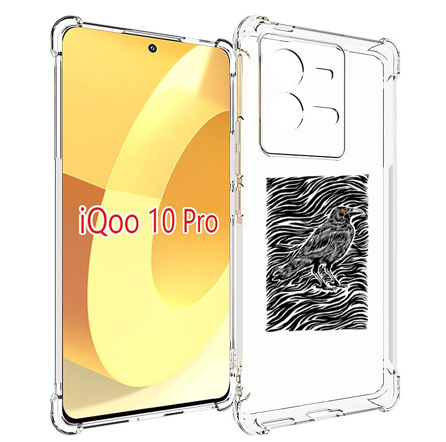 

Чехол MyPads ворон в абстракции для Vivo iQOO 10 Pro, Прозрачный, Tocco