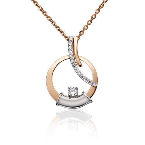 

Кулон из белого золота/красного золота с фианитом PLATINA jewelry 03-2958-00-401-1111-48, 03-2958-00-401-1111-48