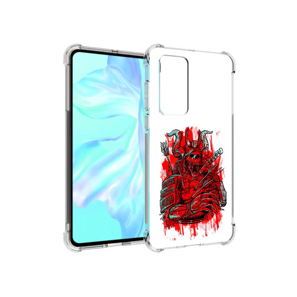 

Чехол MyPads Tocco для Huawei P40 красный скелет воин, Прозрачный, Tocco
