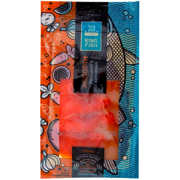 

Ассорти кета и клыкач King Fish холодного копчения 120 г
