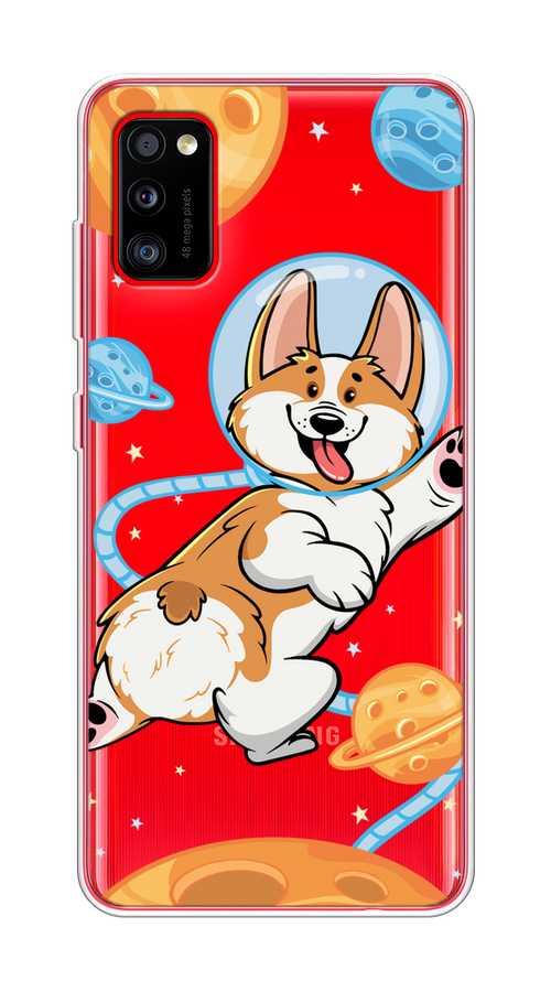 

Чехол на Samsung Galaxy A41 "Корги-космонавт", Голубой;бежевый;белый, 2100450-1