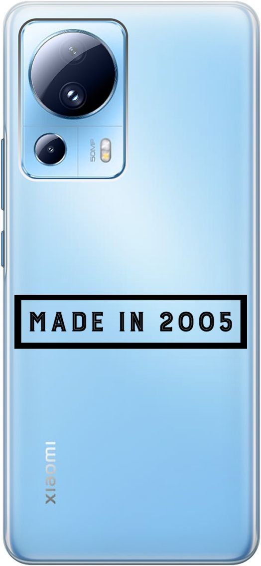 

Силиконовый чехол на Xiaomi 13 Lite "2005" прозрачный, Прозрачный;черный, 158514
