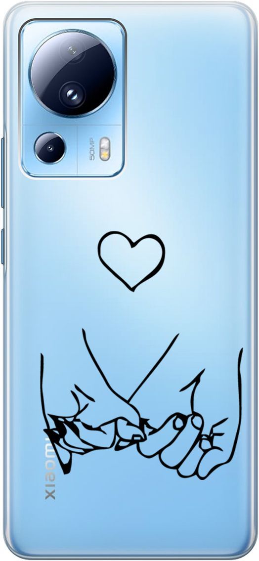 

Силиконовый чехол на Xiaomi 13 Lite "Lovers Hands" прозрачный, Прозрачный;черный, 158514