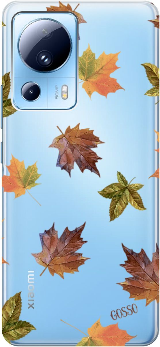 

Силиконовый чехол на Xiaomi 13 Lite "Maple" прозрачный, Прозрачный;оранжевый, 158513