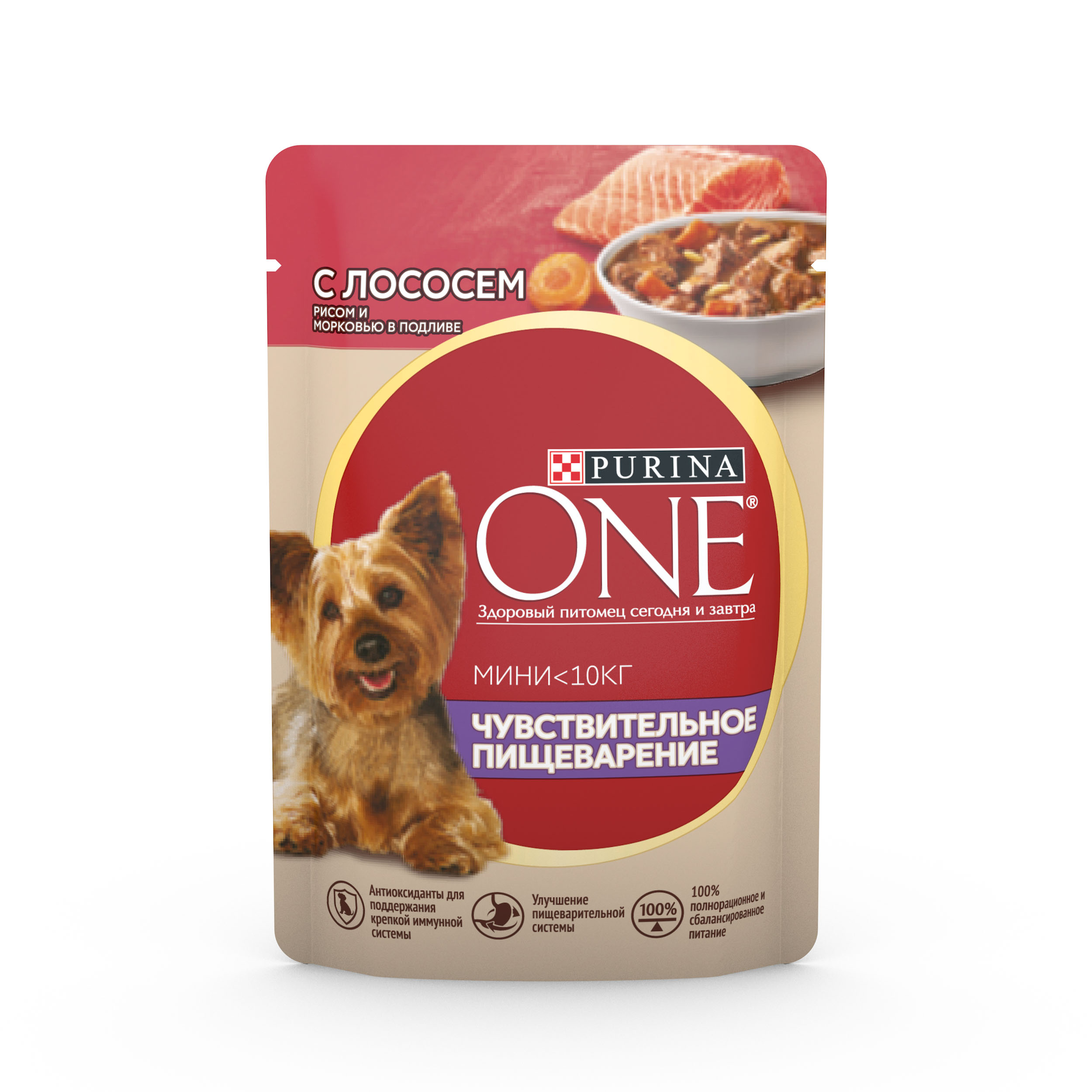 фото Влажный корм для собак purina one мини, лосось, 85г