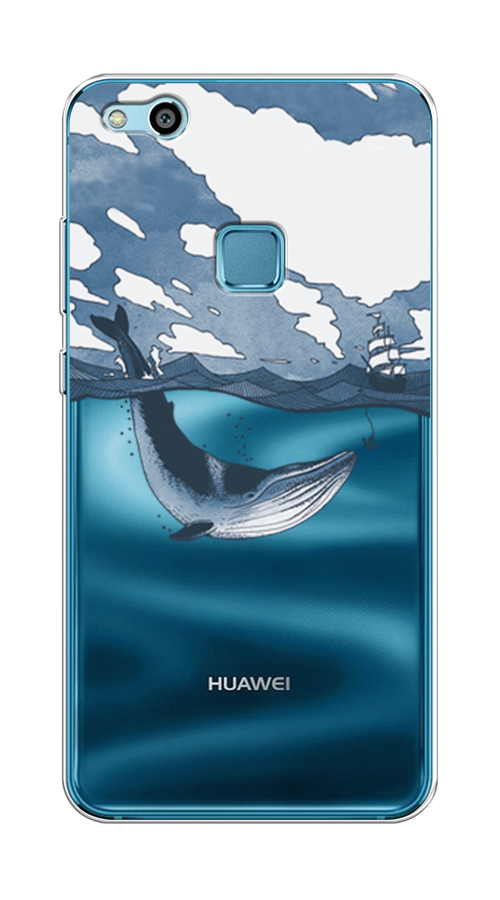 

Чехол на Huawei P10 Lite "Большой кит", Синий, 61350-1