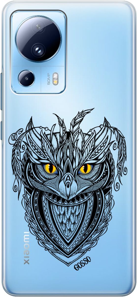 

Силиконовый чехол на Xiaomi 13 Lite "Grand Owl" прозрачный, Прозрачный;желтый, 158513