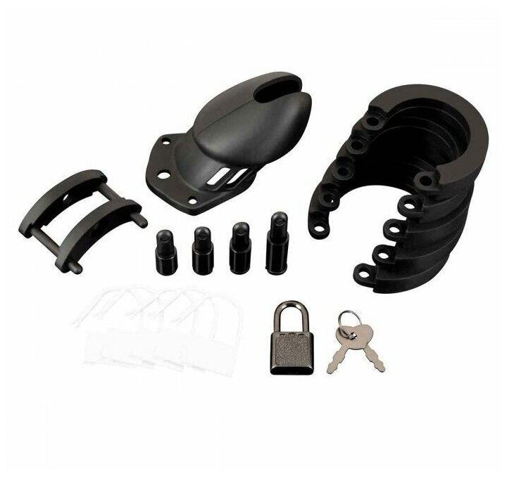 Металлическая клетка для члена с замком черный