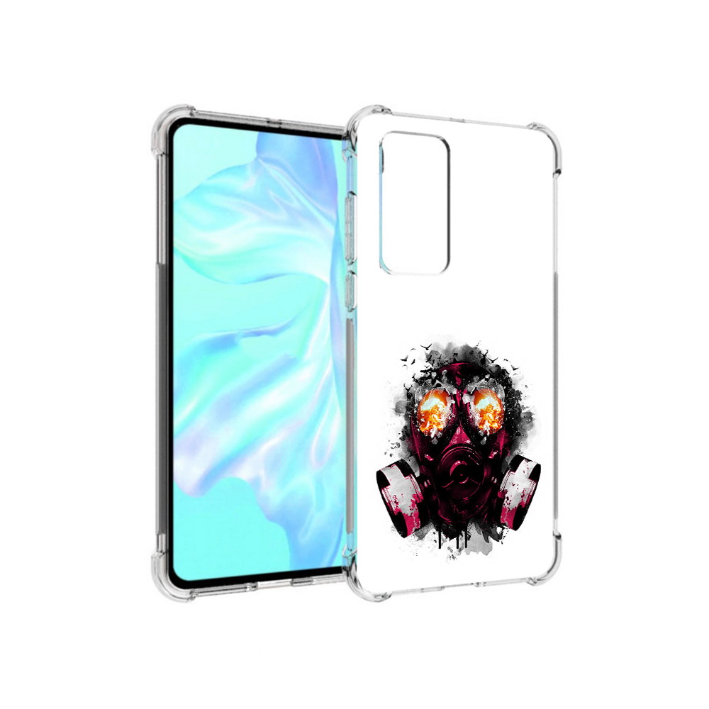 Чехол MyPads Tocco для Huawei P40 красный противогаз