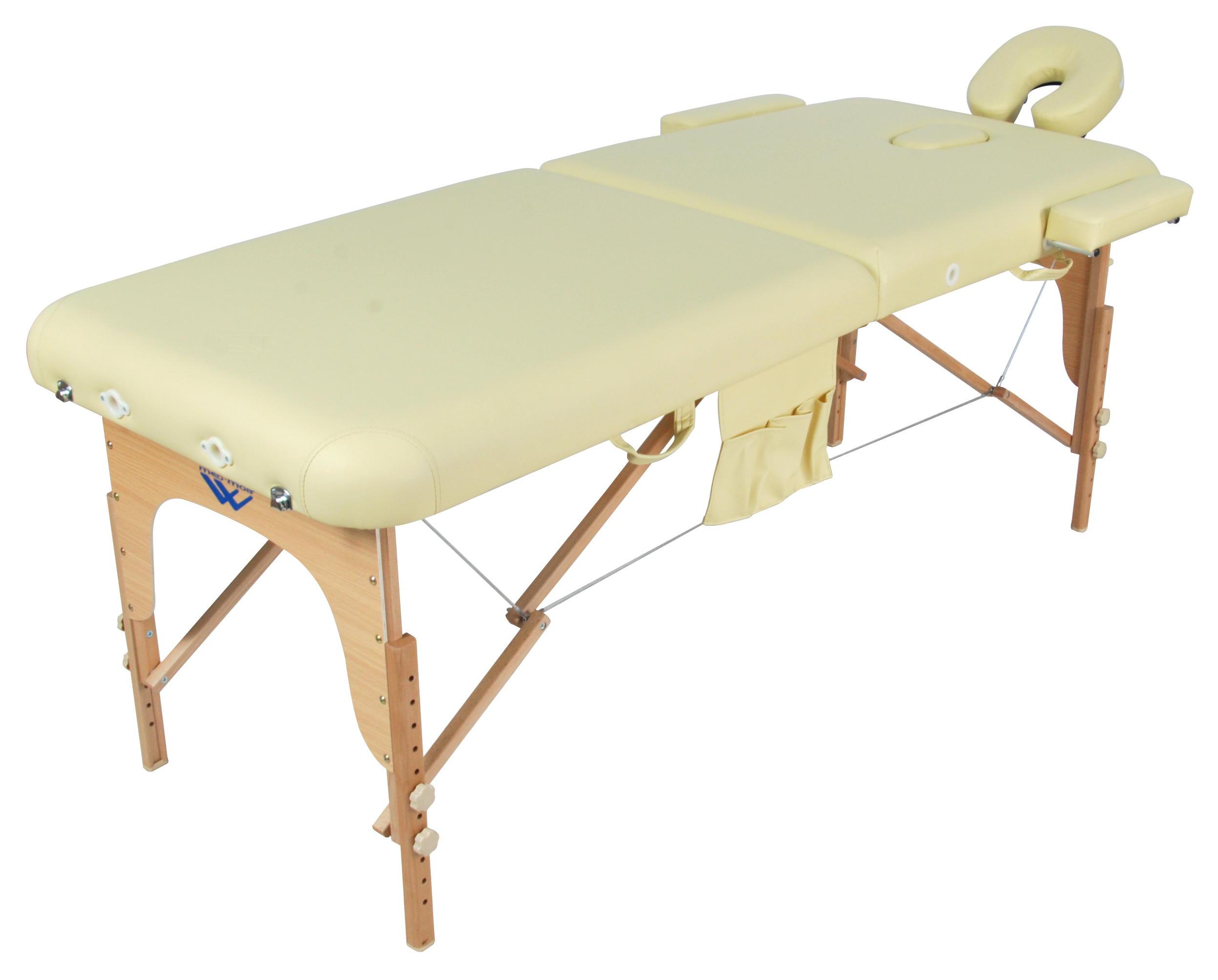 фото Массажный стол med-mos jf-ay01 складной деревянный 2-секционный бежевый