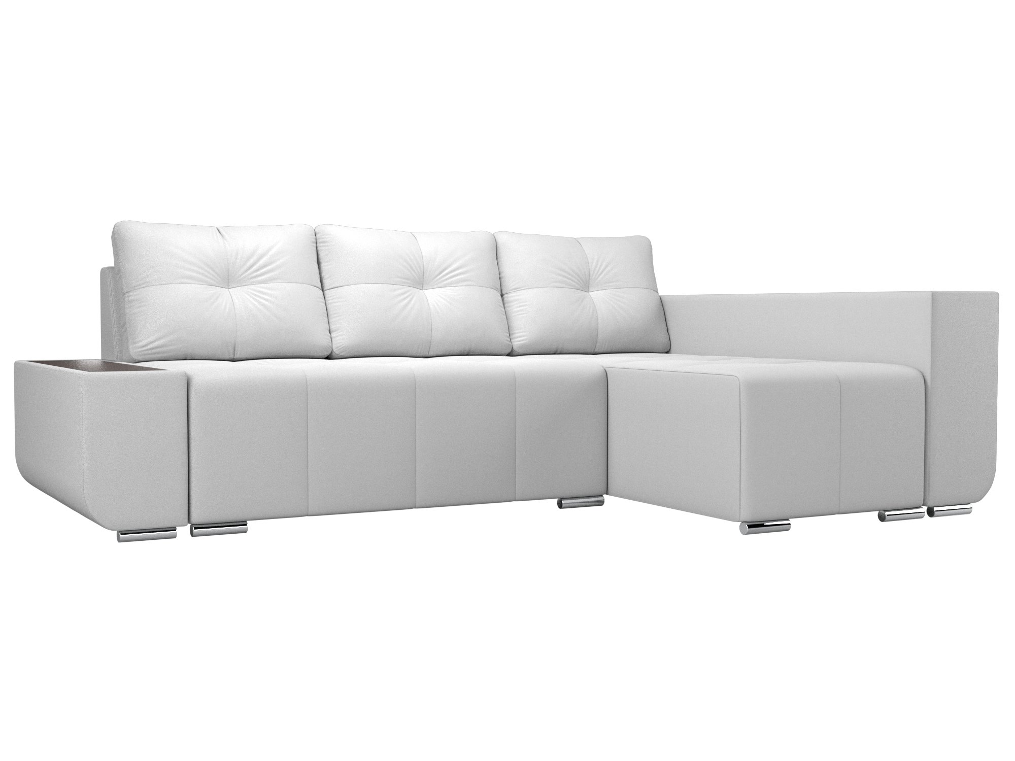 фото Угловой диван лига диванов амадэус люкс правый угол белый (экокожа)