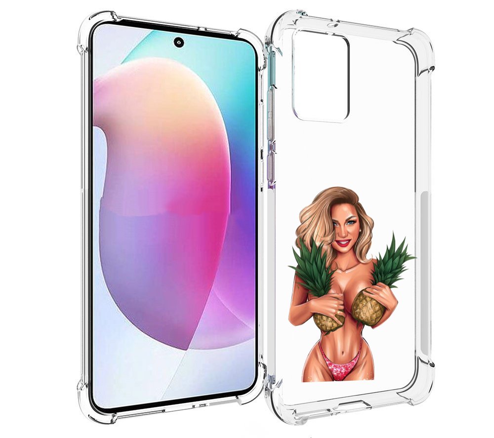 

Чехол MyPads девушка-с-ананасами женский для Motorola Edge 30 Neo, Прозрачный, Tocco