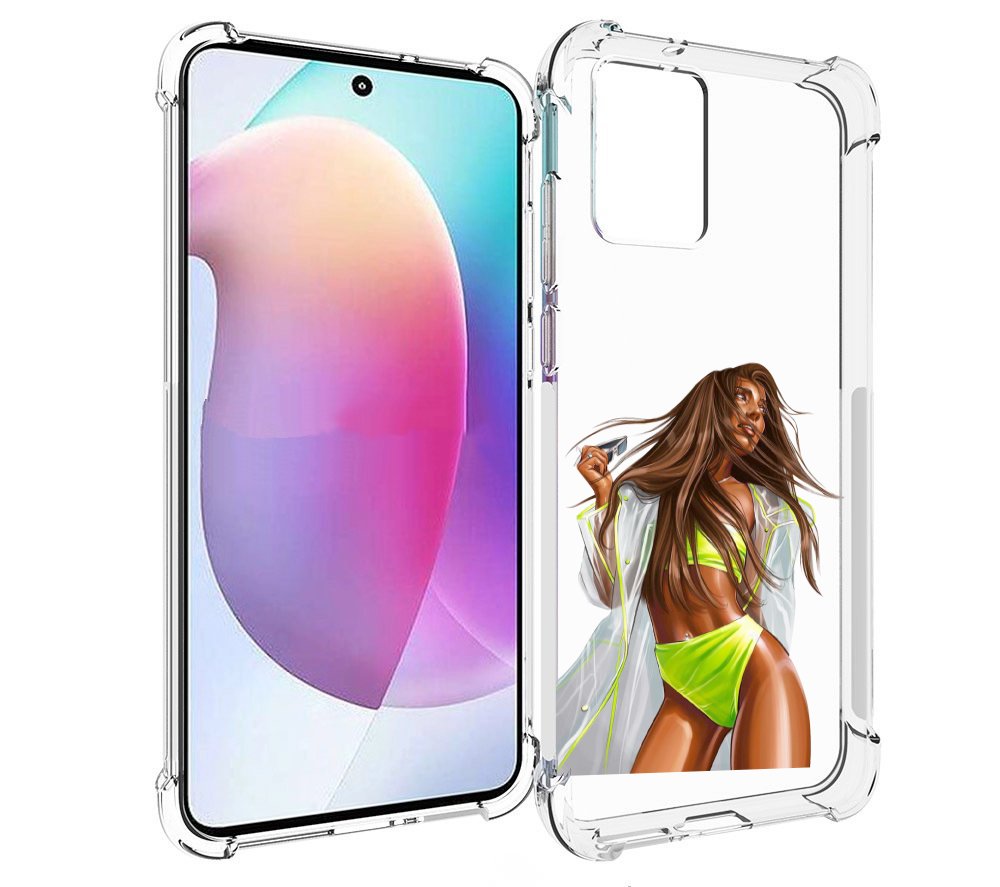 

Чехол MyPads девушка-модель-мулатка для Motorola Edge 30 Neo, Прозрачный, Tocco