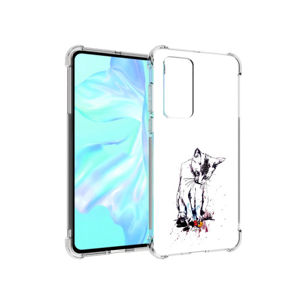 

Чехол MyPads Tocco для Huawei P40 кот и микки, Прозрачный, Tocco