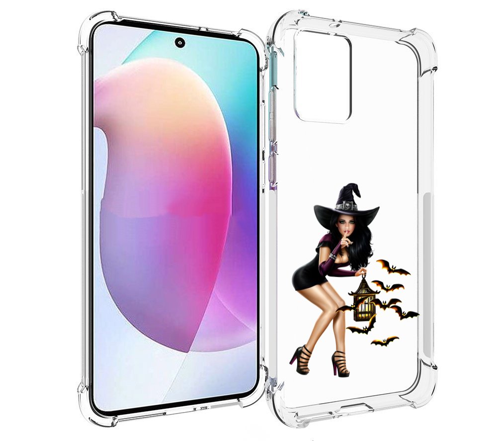 

Чехол MyPads девушка-ведьма женский для Motorola Edge 30 Neo, Прозрачный, Tocco