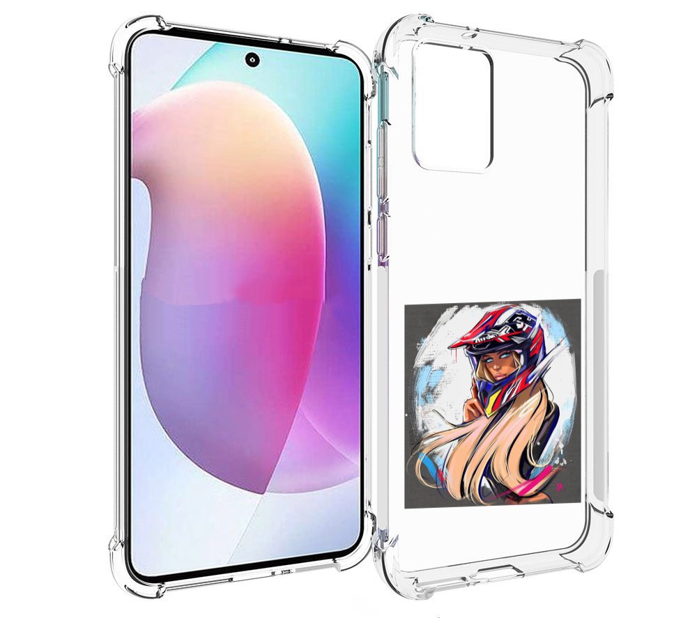 

Чехол MyPads девушка-в-шлеме для Motorola Edge 30 Neo, Прозрачный, Tocco