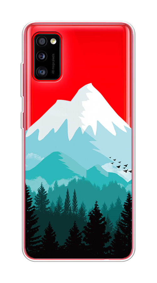 

Чехол на Samsung Galaxy A41 "Синяя снежная гора", Белый;голубой, 2100450-2