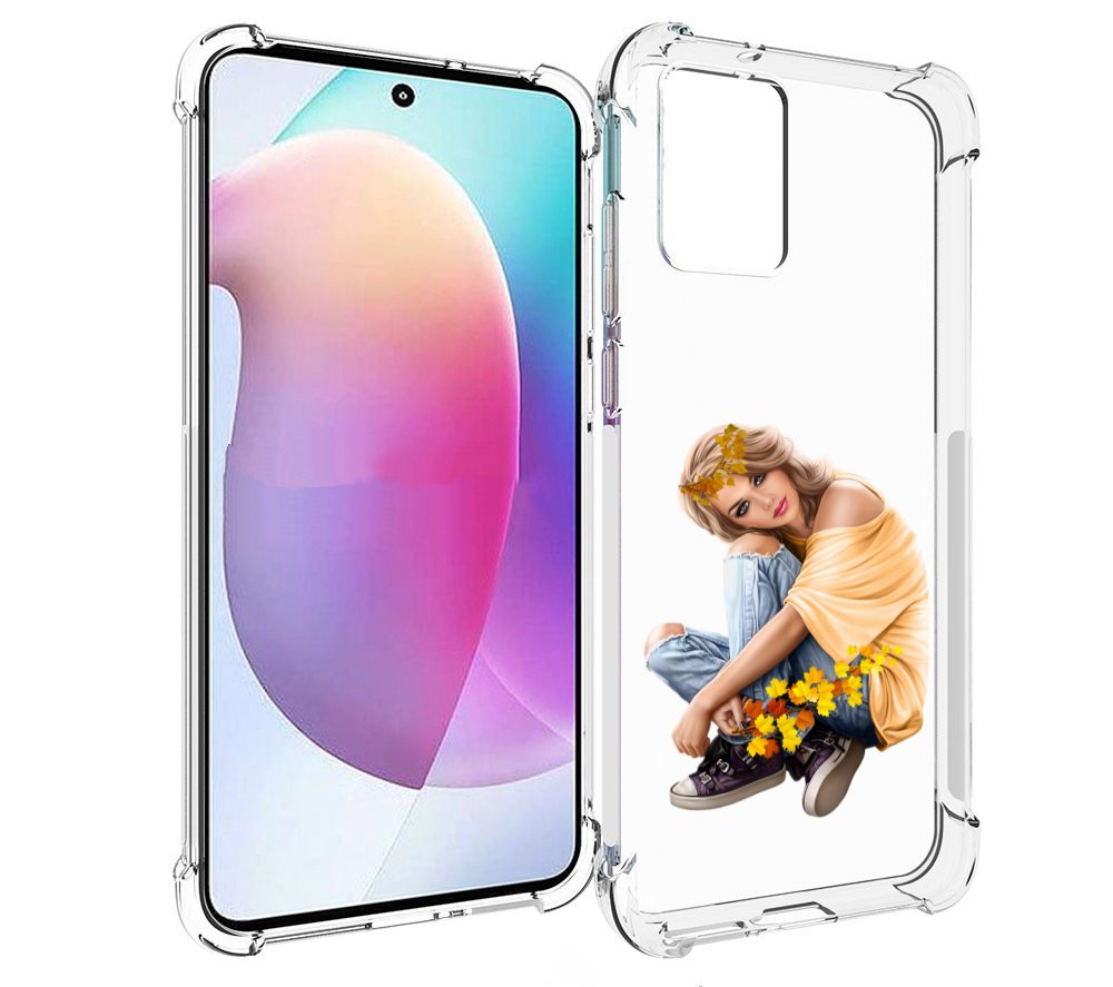 

Чехол MyPads девушка-в-цветочками женский для Motorola Edge 30 Neo, Прозрачный, Tocco