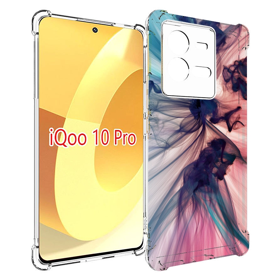 

Чехол MyPads разноцветный дым для Vivo iQOO 10 Pro, Прозрачный, Tocco