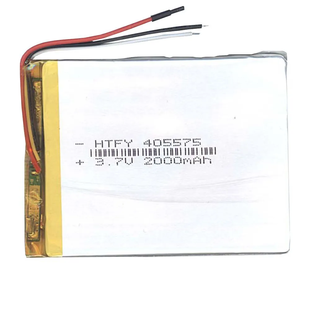 

Аккумулятор Li-Pol (батарея) 4*55*75мм 3pin 3.7V/2000mAh, 4*55*75мм 3pin 3.7V/2000mAh