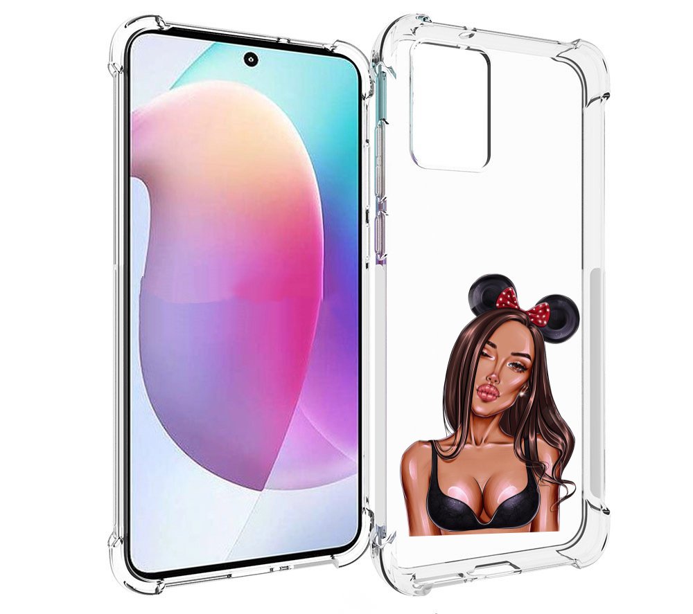 

Чехол MyPads девушка-в-купальнике-с-ушками женский для Motorola Edge 30 Neo, Прозрачный, Tocco