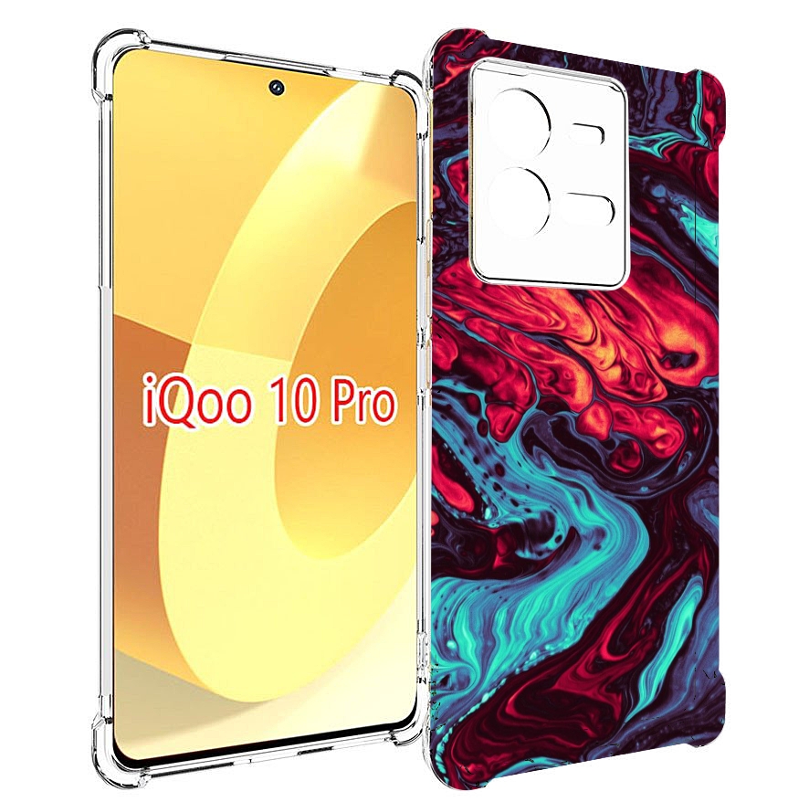 

Чехол MyPads разбавленная краска для Vivo iQOO 10 Pro, Прозрачный, Tocco
