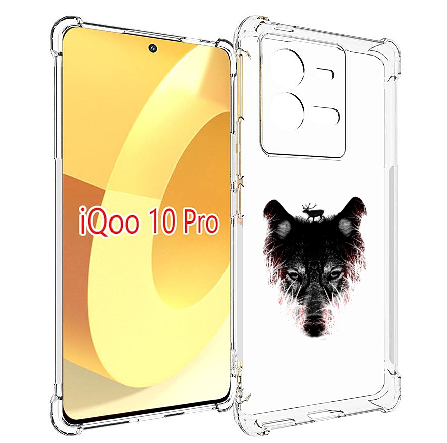 

Чехол MyPads волк в траве для Vivo iQOO 10 Pro, Прозрачный, Tocco