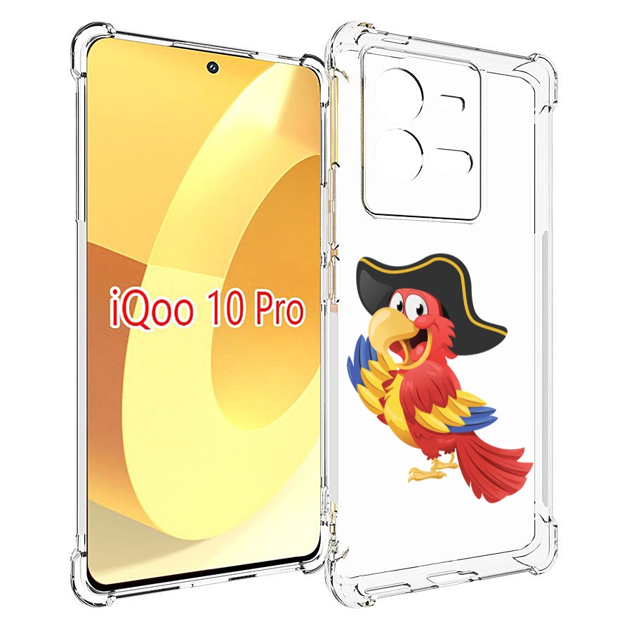 

Чехол MyPads попугай-пират для Vivo iQOO 10 Pro, Прозрачный, Tocco