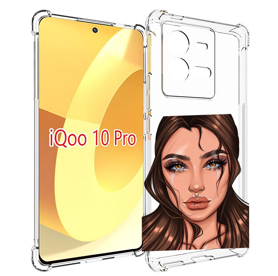 

Чехол MyPads плачущая-девушка женский для Vivo iQOO 10 Pro, Прозрачный, Tocco