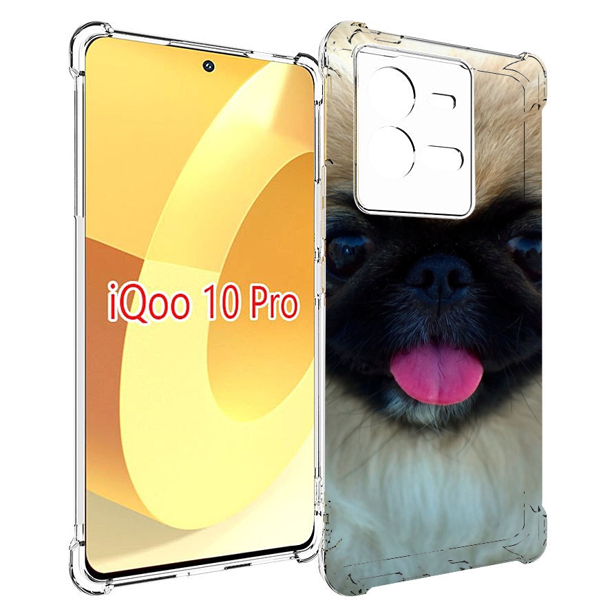 

Чехол MyPads пекинез для Vivo iQOO 10 Pro, Прозрачный, Tocco