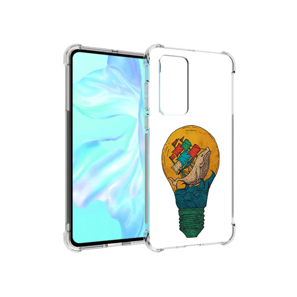 

Чехол MyPads Tocco для Huawei P40 кит в лампочке с парусами, Прозрачный, Tocco