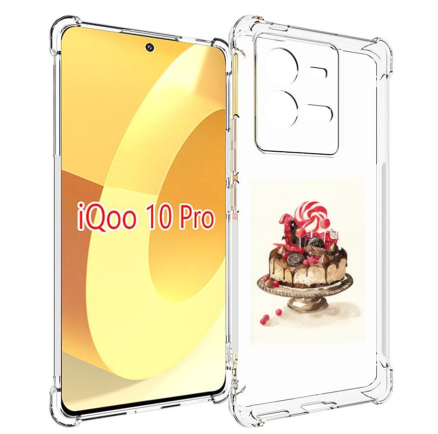 

Чехол MyPads вкусный торт для Vivo iQOO 10 Pro, Прозрачный, Tocco