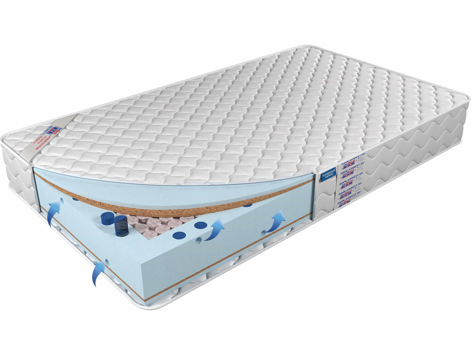 

Матрас Airbest Rapid s1000 80x190x22, Белый, Матрас Airbest Rapid s1000