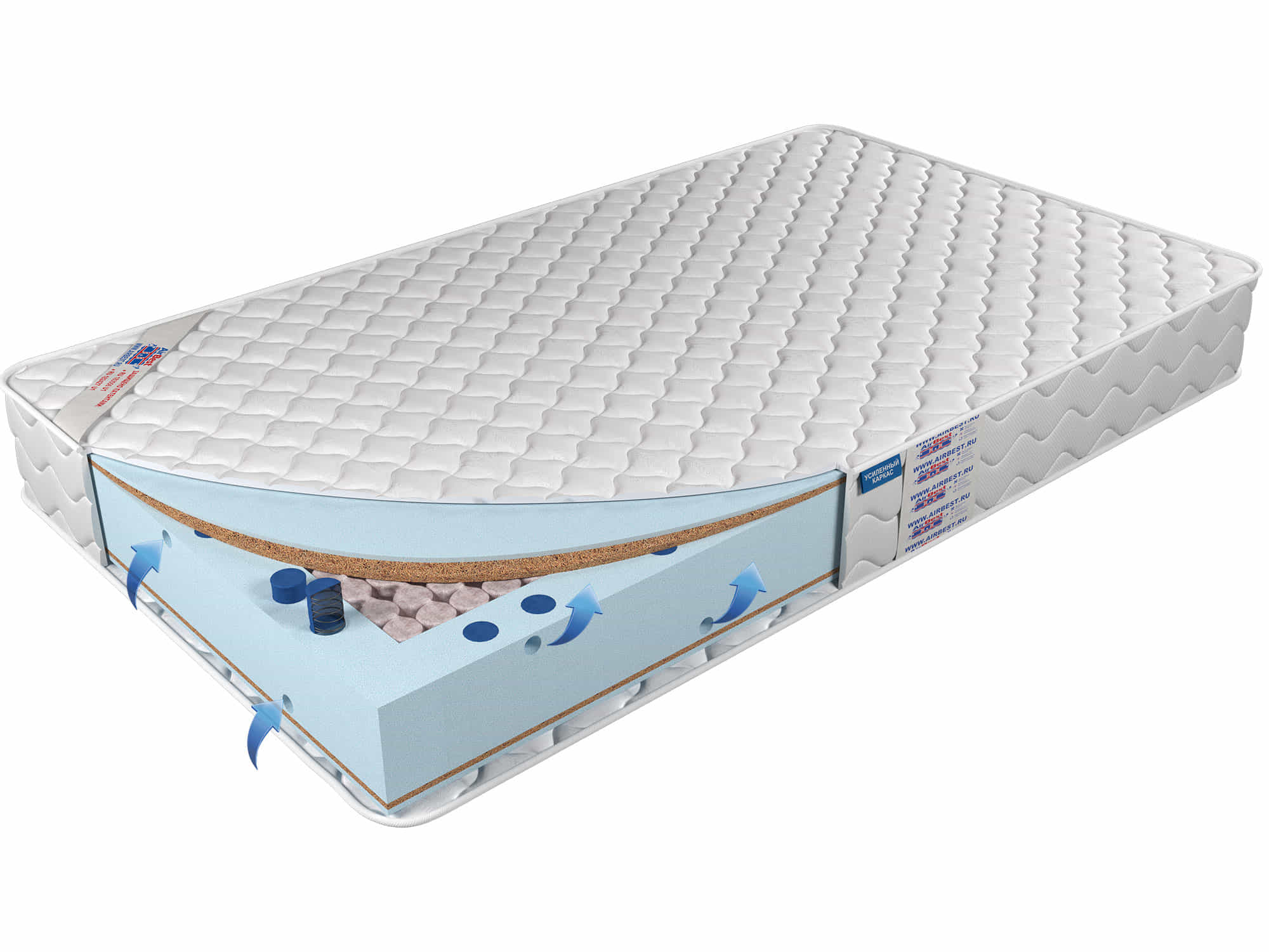 

Матрас Airbest Ocean s1000 90x195x20, Белый, Матрас Airbest Ocean s1000