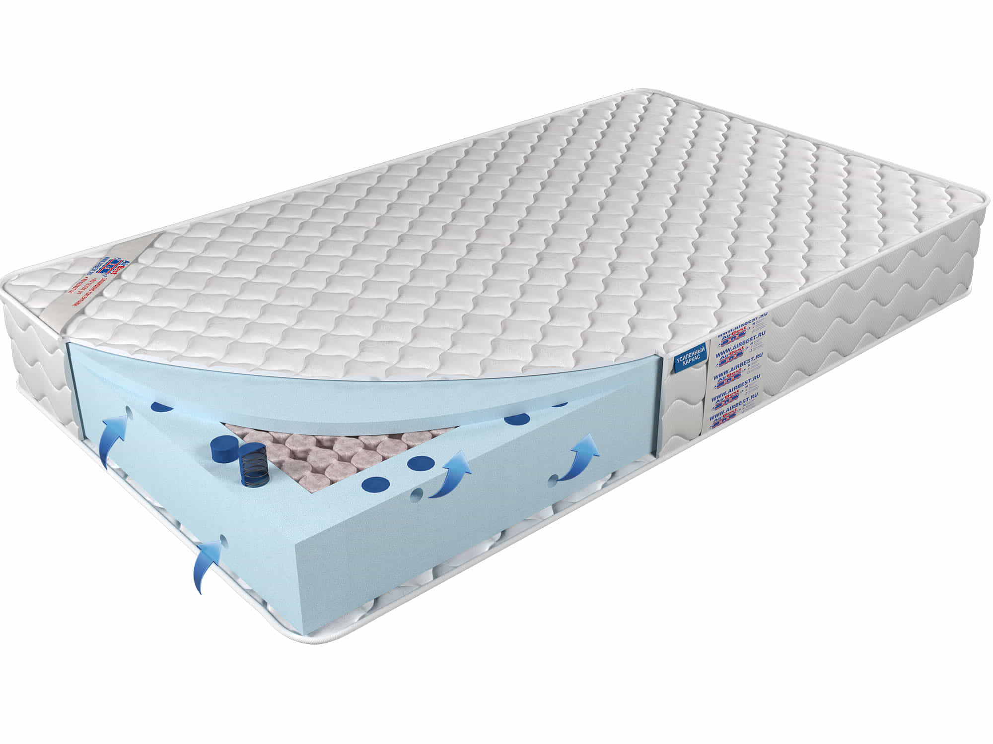 

Матрас Airbest Line s1000 120x195x22, Белый, Матрас Airbest Line s1000