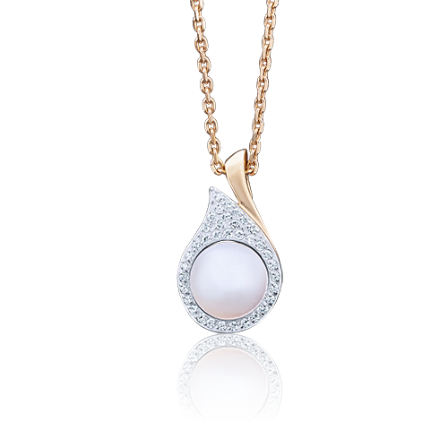 

Кулон из красного золота с фианитом/жемчугом PLATINA jewelry 03-1675-00-302-1110-32, 03-1675-00-302-1110-32