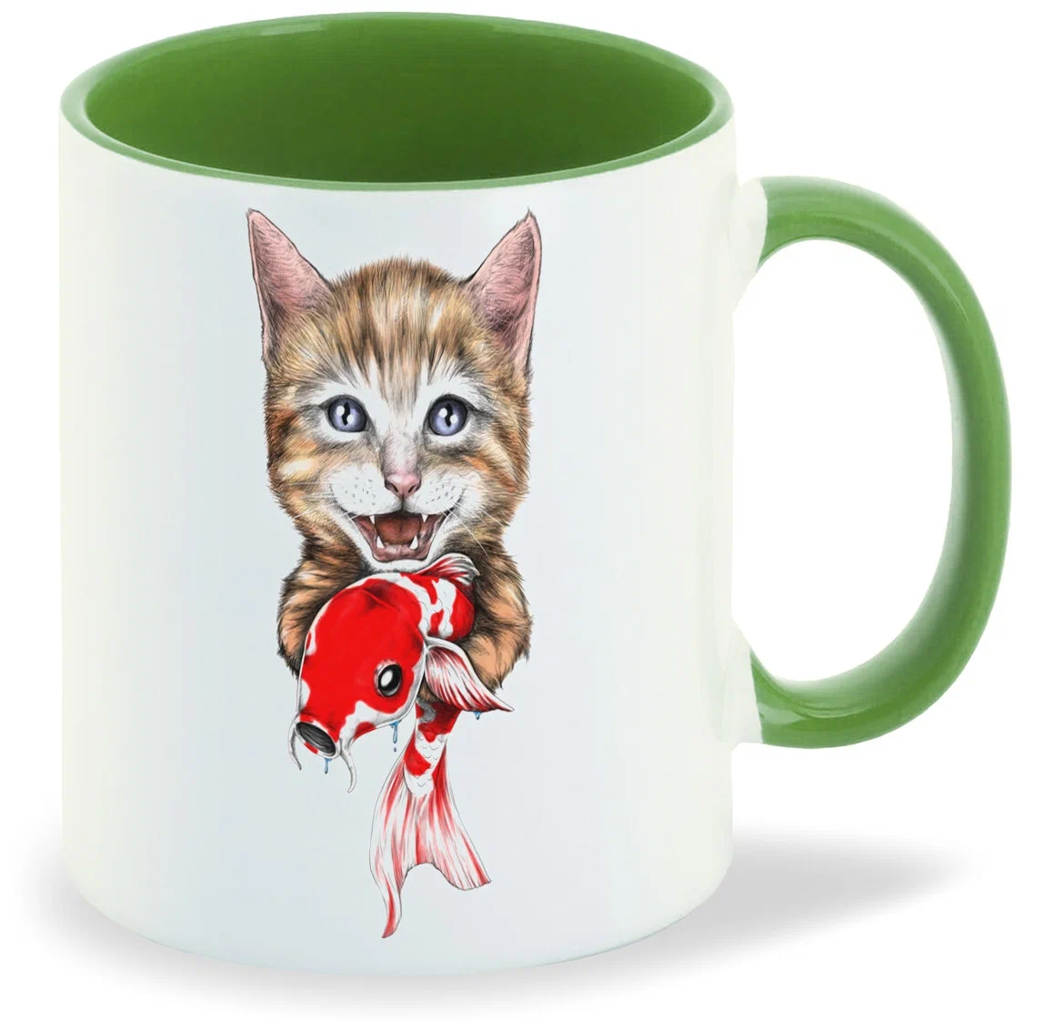 

Кружка CoolPodarok Котик с рыбкой в лапах