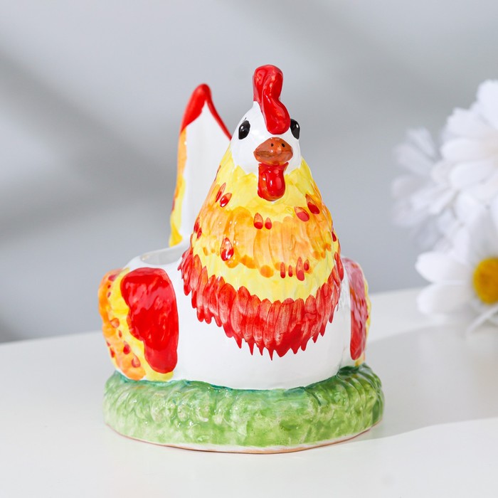 

Сувенир "Курочка солонка", ярославская майолика, h=11 см