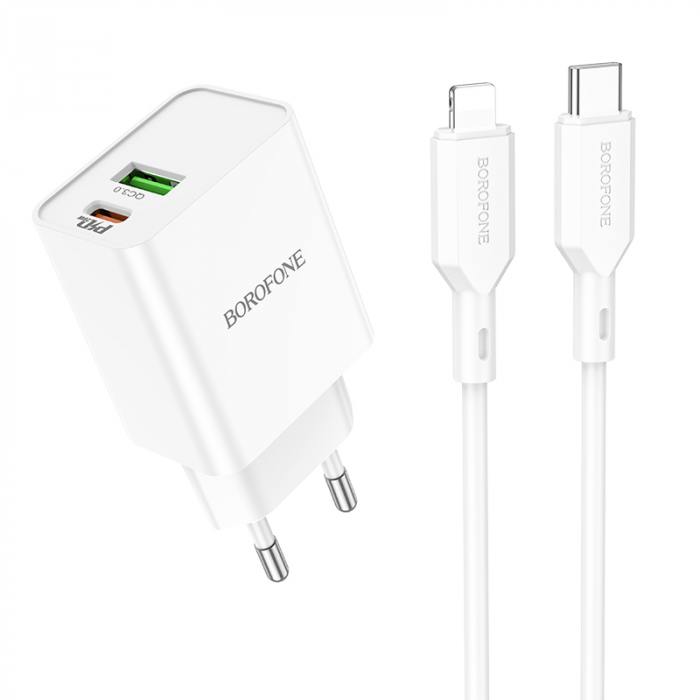 

Сетевое зарядное устройство BOROFONE BA69A 1xUSB, 1xUSB Type-C 3 А белый, BA69A