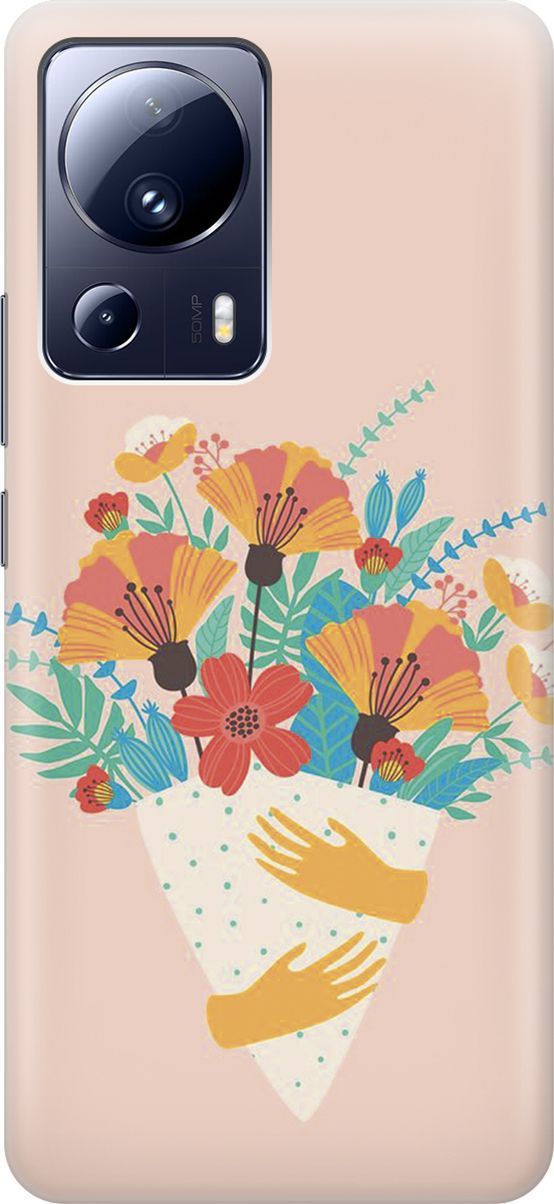 

Силиконовый чехол на Xiaomi 13 Lite "Букет на розовом", Красный;розовый, 158507