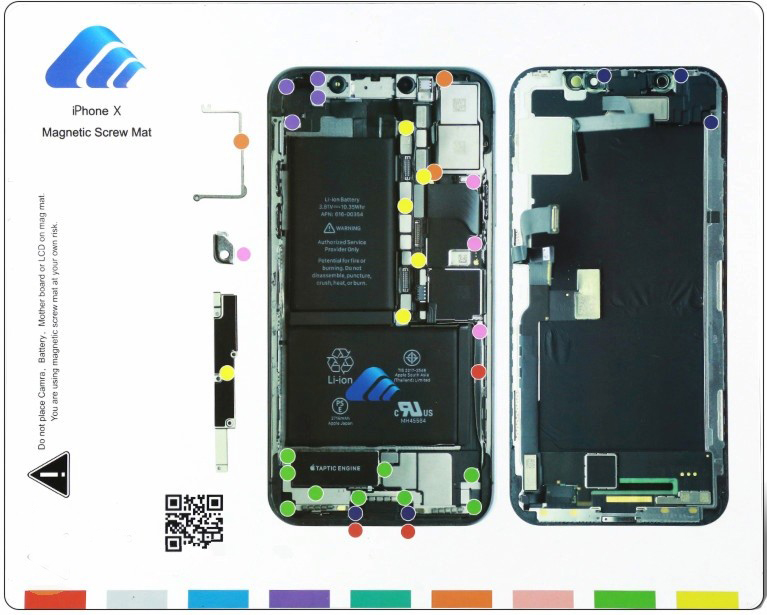 Профессиональный магнитный коврик для разборки iPhone X