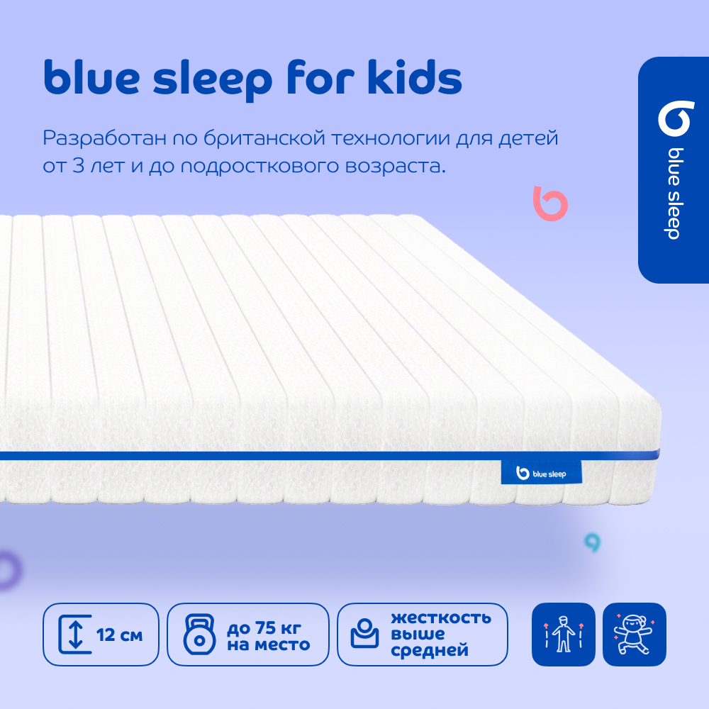 Матрас детский Blue Sleep for Kids 80x190 см vacuum cleaner replacement filters kit for samsung dj97 00492a sc6520 sc6530 sc6540 sc68 1set blue foam filter