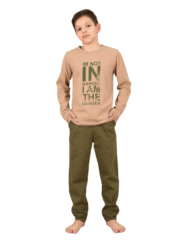 

Пижама детская LIDEKO kids 582-22, капучино; хаки, 170, Бежевый, 582-22