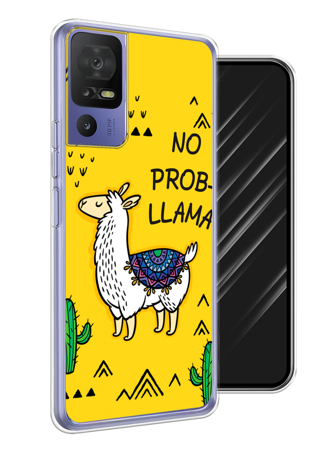

Чехол Awog на TCL 40 SE "No probLLama", Желтый;черный;синий, 291550-2