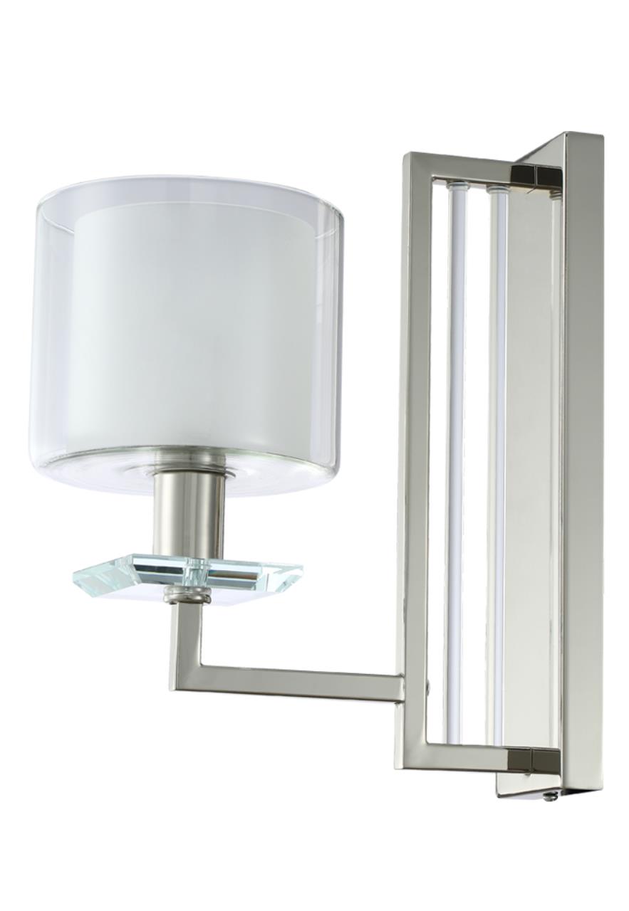 фото Светильник настенный crystal lux nicolas, nicolas ap1 nickel/white, 60w, e14