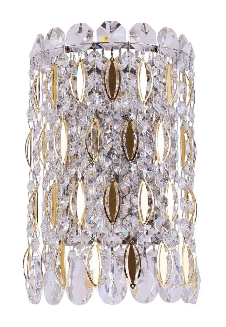 фото Светильник настенный crystal lux lirica, lirica ap2 chrome/gold-transparent, 120w, е14