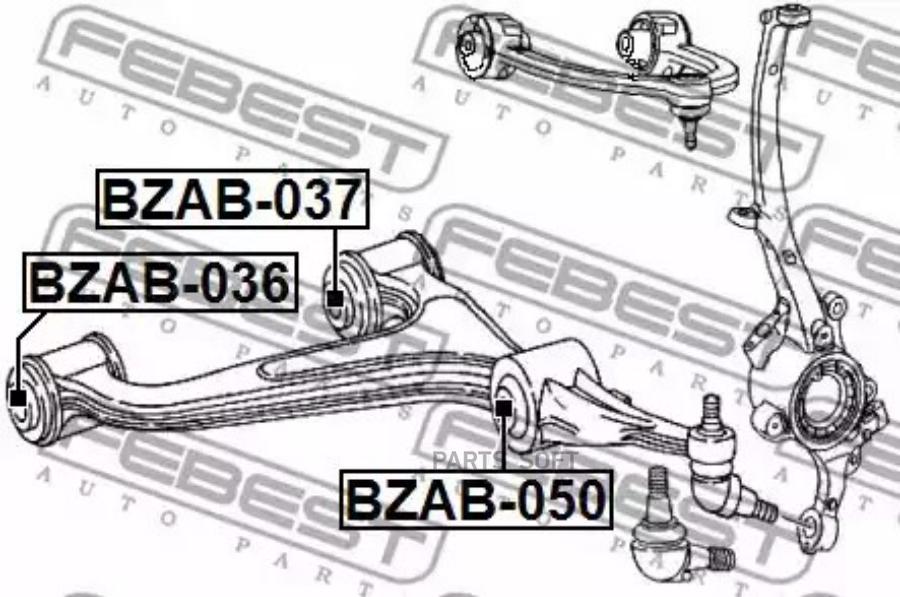 

Сайлентблок нижн передн рычага mercedes benz e-class 210 4 matic 1996-2002 bzab-050